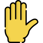 raised hand to indicate taking part